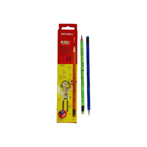 NATARAJ FLURO ROUND PENCILS 12PCS