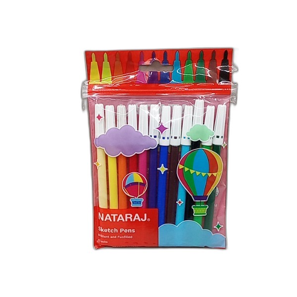 NATARAJ ROUND SKETCH PENS 12 COLOURS