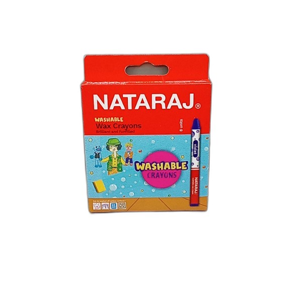 NATARAJ WASHABLE WAX CRAYONS 8PCS