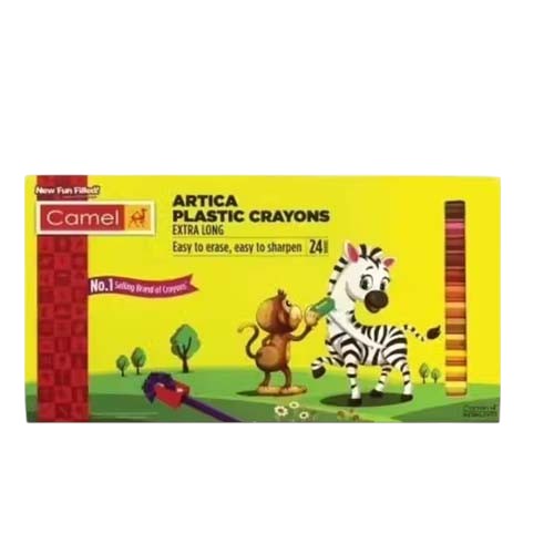 CAMELIN PLASTIC CRAYONS 24 HEXAGONAL COLOURS
