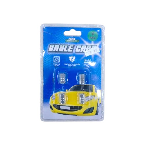 UBL TYRE VALVE CAPS METALLIC 4 PACK