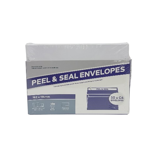 UBL ENVELOPE PEEL  SEAL C6 162X114MM 50 PACK