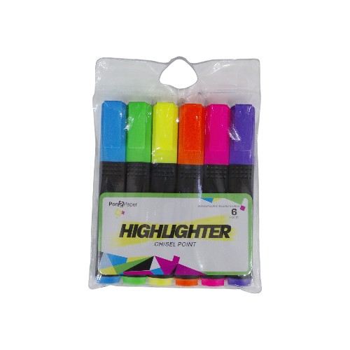 UBL HIGHLIGHTERS CHISEL POINT 6PK