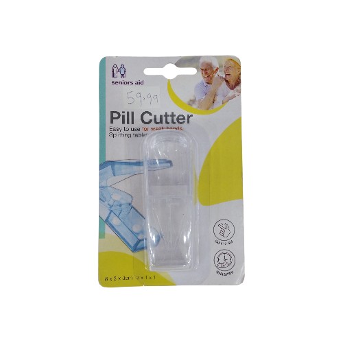 UBL PLASTIC PILLBOX W PILL CUTTER 2 COLOURS AG0362