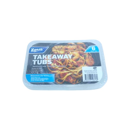UBL TAKEAWAY TUBS MICROWAVEABLE 500ML 6 PACK