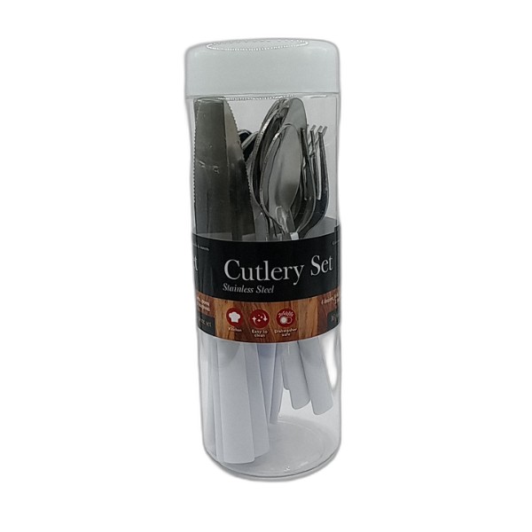 UBL CUTLERY IN CYLINDER 16PC 2ASS