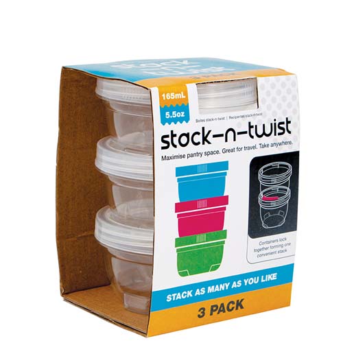 UBL STACK  LOCK CONTAINERS 165ML 3 PACK