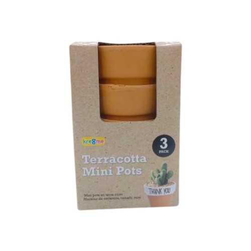 UBL MINI TERRACOTTA POTS 3 PACK