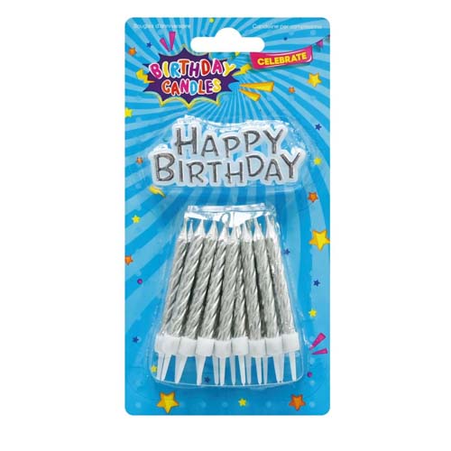 UBL CANDLE + BDAY PLQ SILVER 17PC