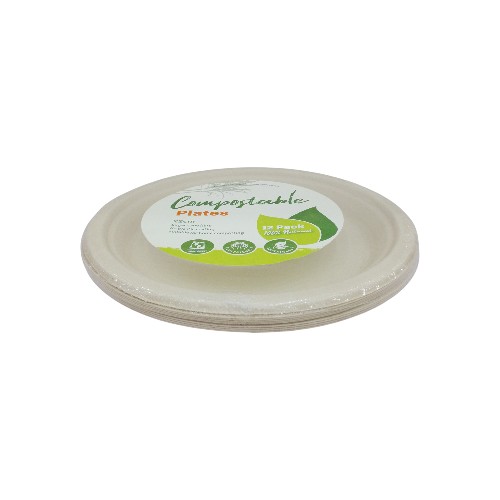 UBL BIODEGRADABLE PLATES 22CM 12PK