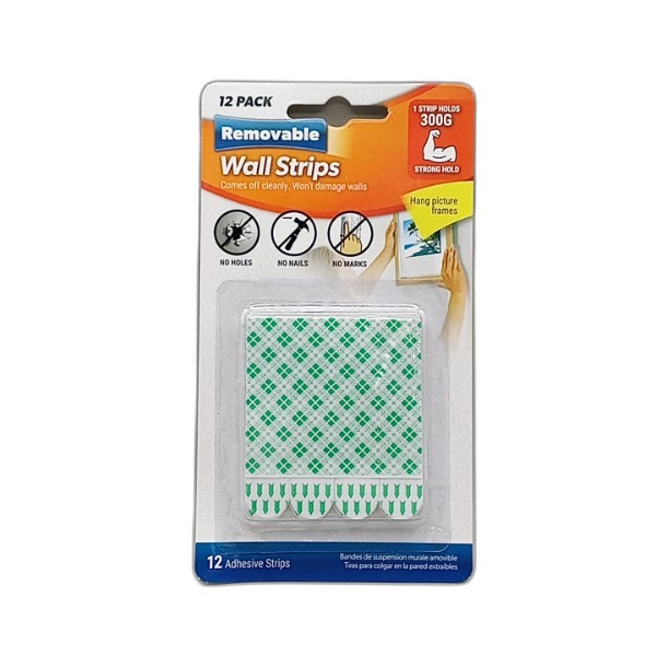 UBL REMOVABLE HANGING STRIPS 12 PACK