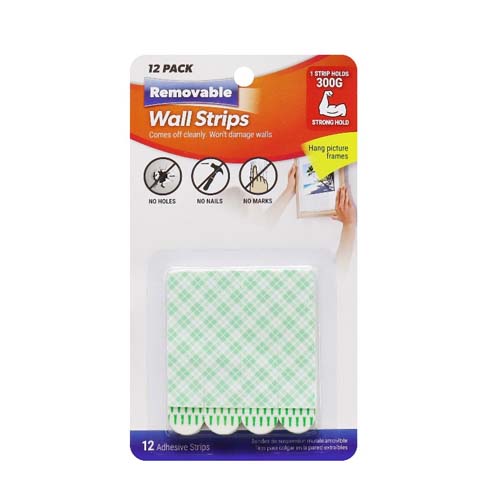 UBL WALL HANG STRIPS REMOVABLE 8 PACK HY0344