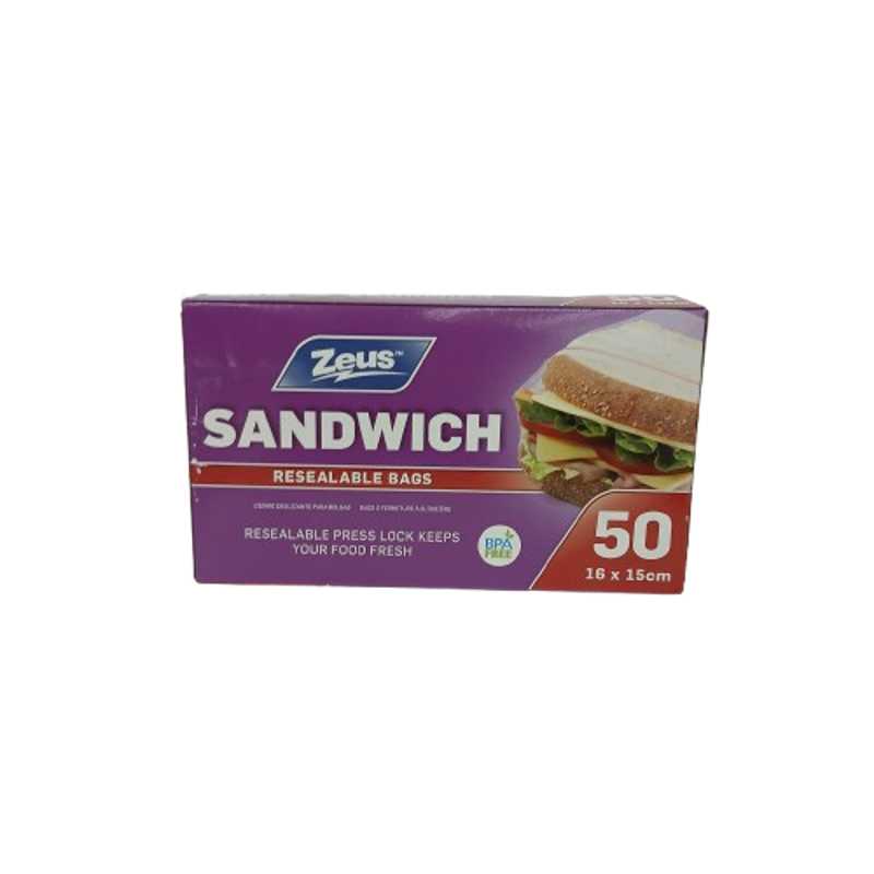 UBL PRESS LOCK SANDWICH BAGS 50 PACK