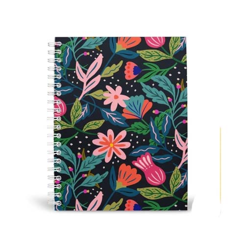 UBL NOTEBOOK SPIRAL FLORAL 80 PAGES A5 8 COLORS