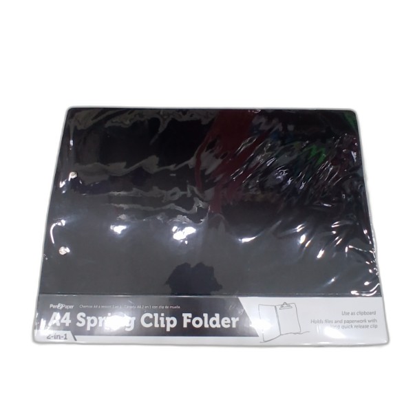 UBL A4 SPRING CLIP FOLDER 2 IN 1 2 COLORS