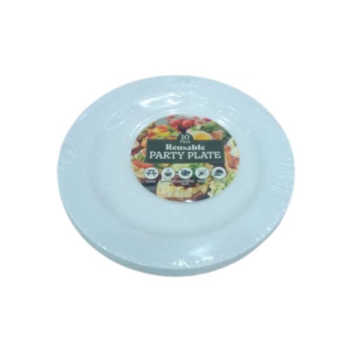 UBL PARTY PLATE REUSABLE 18CM 10 PACK