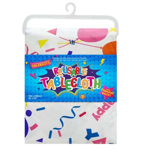 UBL PARTY TABLECLOTH FLANNEL BACK 132X228CM.