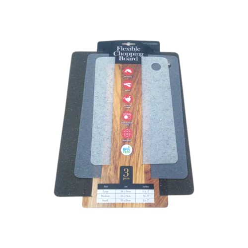 UBL NON SLIP FLEXIBLE PLASTIC CUTTING BOARD SET OF
