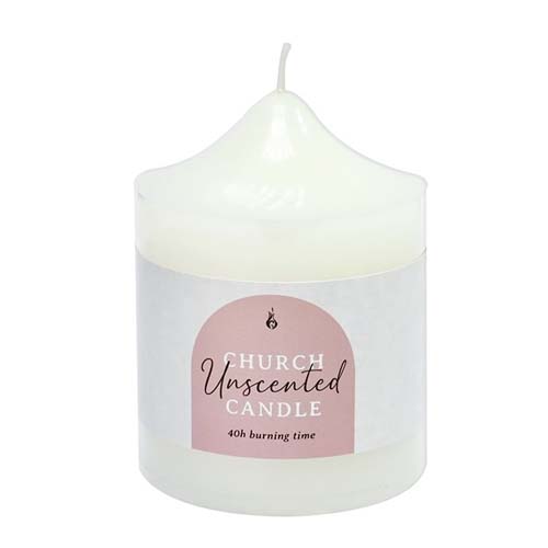 UBL CANDLE CHURCH WHITE 7.5X10CM