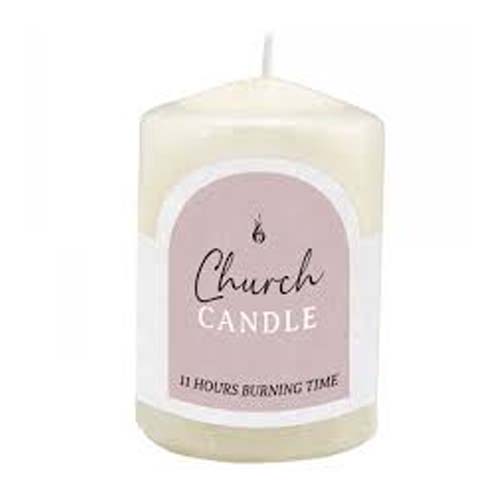 UBL CANDLE CHURCH WHITE 7.5X15CM